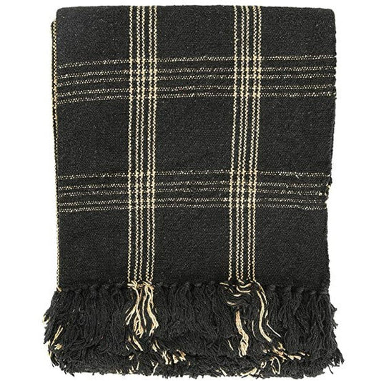 Soft Cotton Blend Woven Plaid Throw Blanket