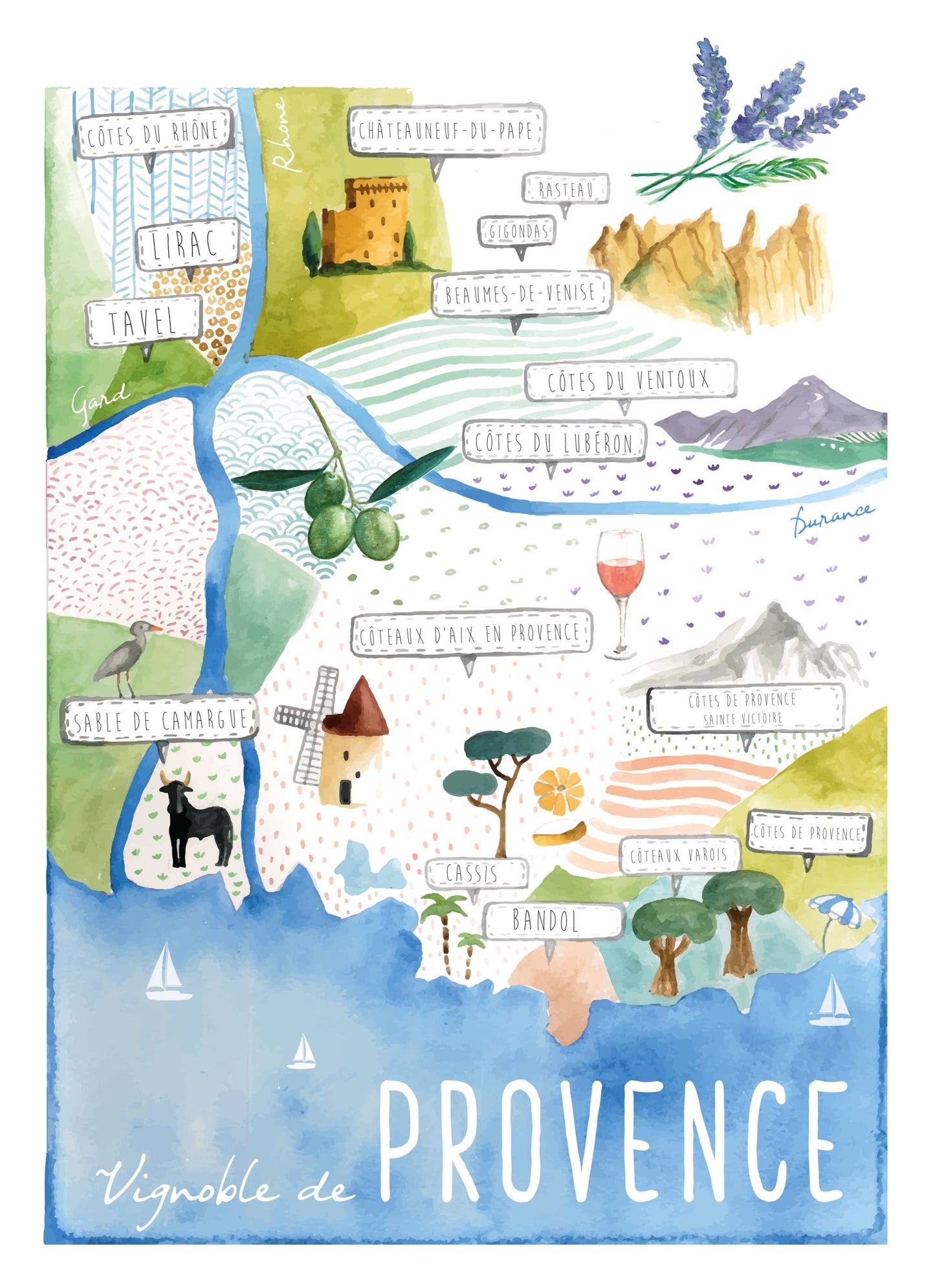 Vignoble de Provence - Linge De Maison / Kitchen Towel