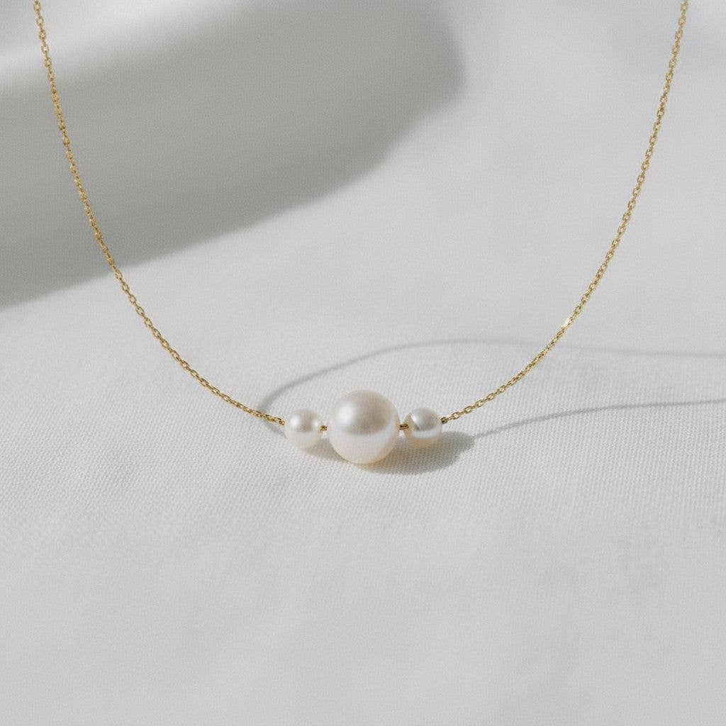 Elegant Gold Plated Pearl Inspired Necklace
