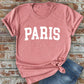 Paris, Unisex Round Neck Short Sleeve T-Shirt: L / Sand