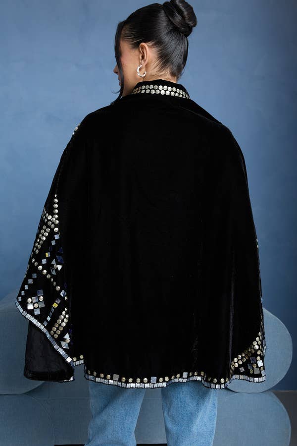 Encore Embellish Velvet Cape
