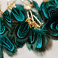 Peacock Feather Statement Tassel Earrings