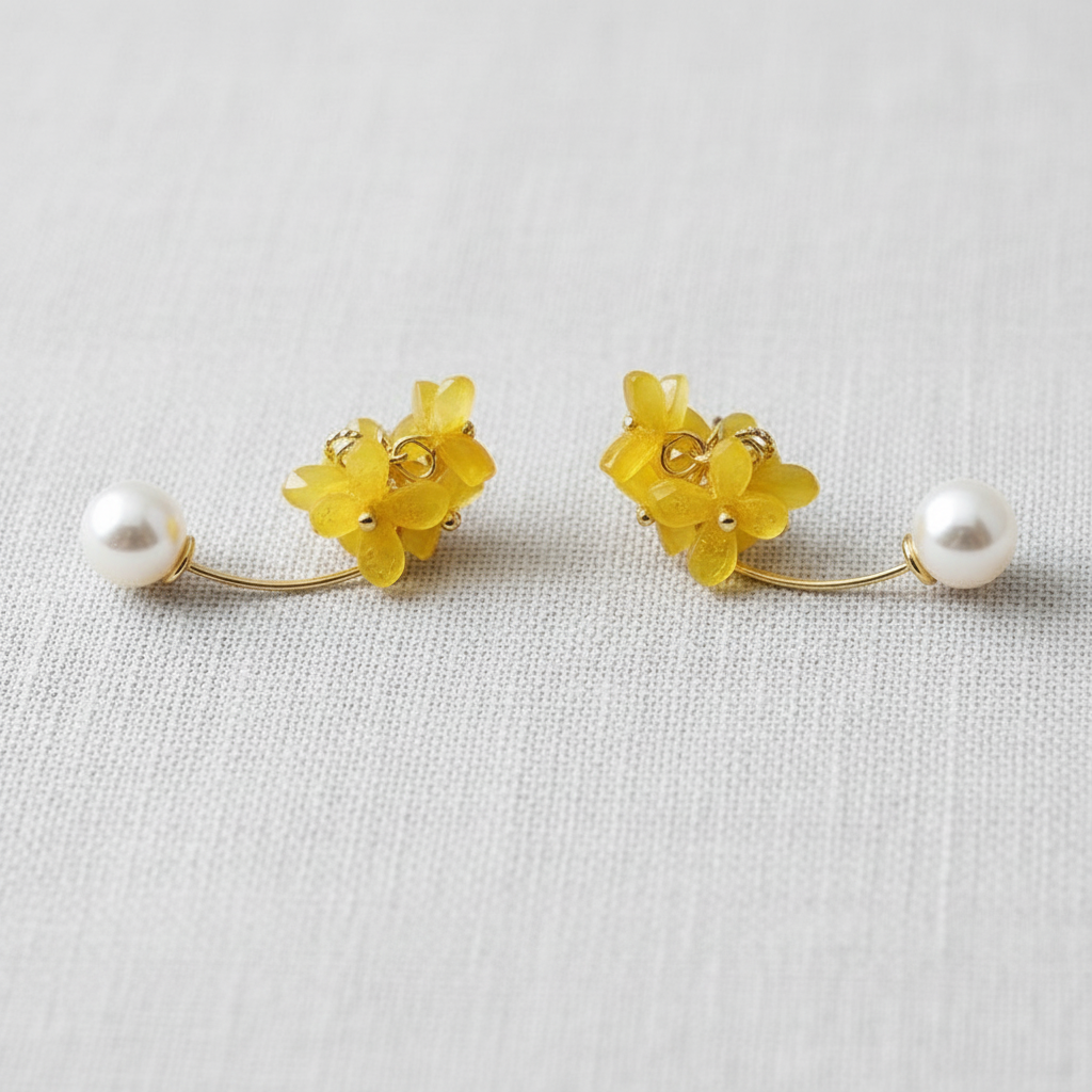 Camellia Flower Drop Earrings