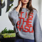 IT2389 'TIS THE SEASON & L'AMOUR' Lettering Sweater: Pink / S-M-L (2-2-2)