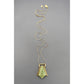 EMI133 Geometric green jade and snake chain necklace