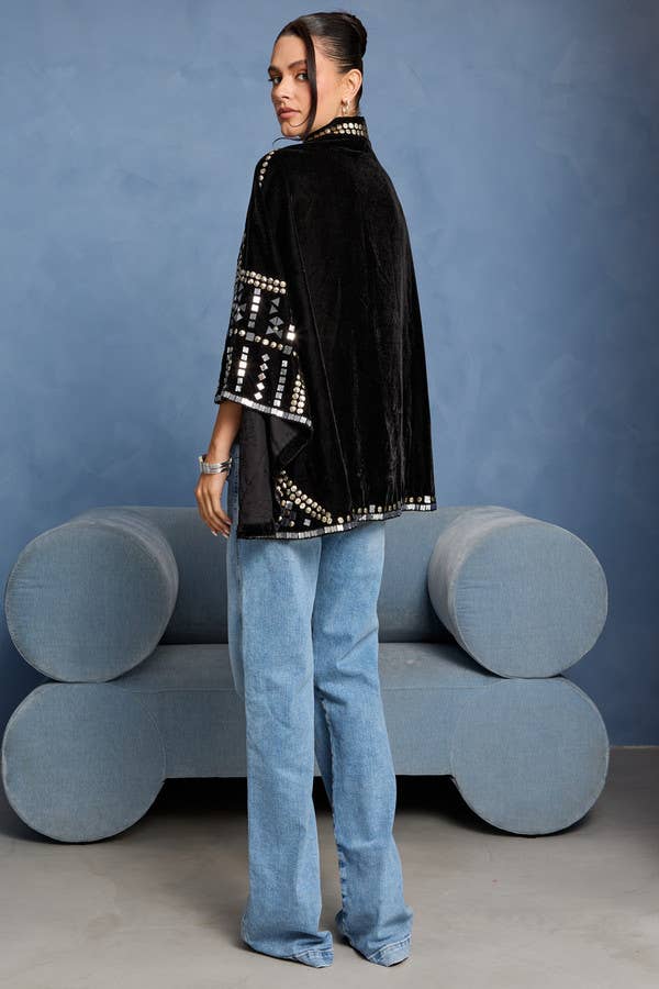 Encore Embellish Velvet Cape