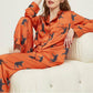 Leopard pattern loungewear 2-piece set of ice silk pajamas: Green / L