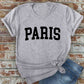 Paris, Unisex Round Neck Short Sleeve T-Shirt: M / Black