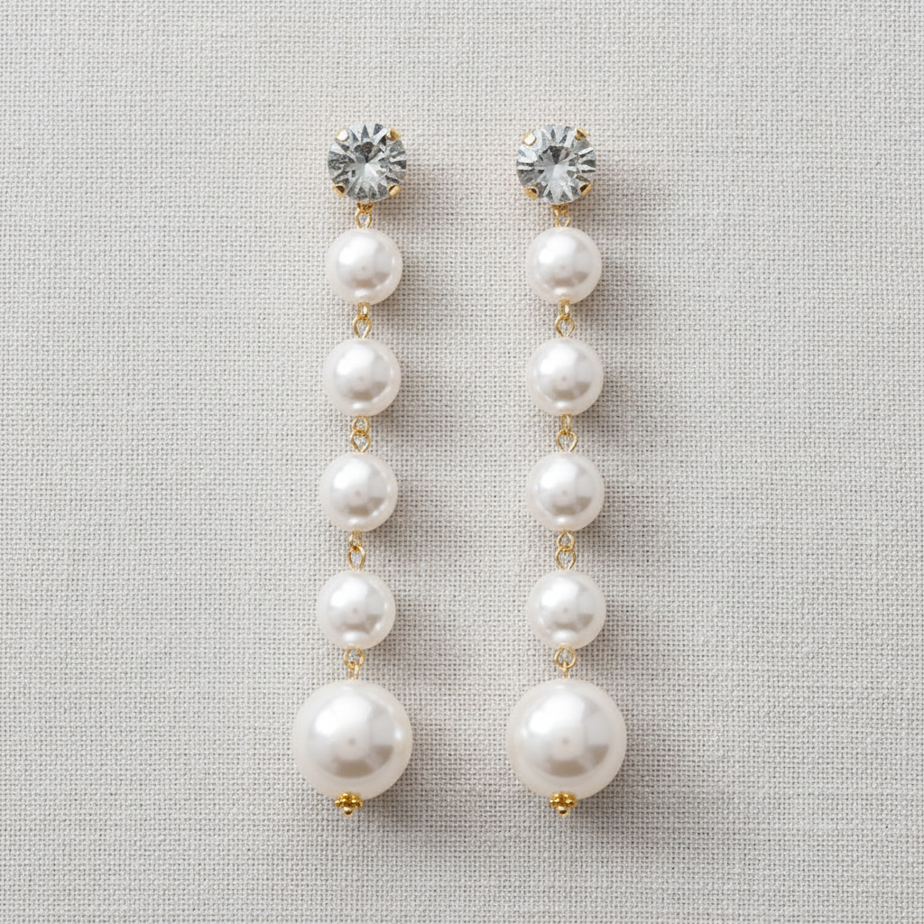 Retro Pearl Rhinestone Tassel Earrings