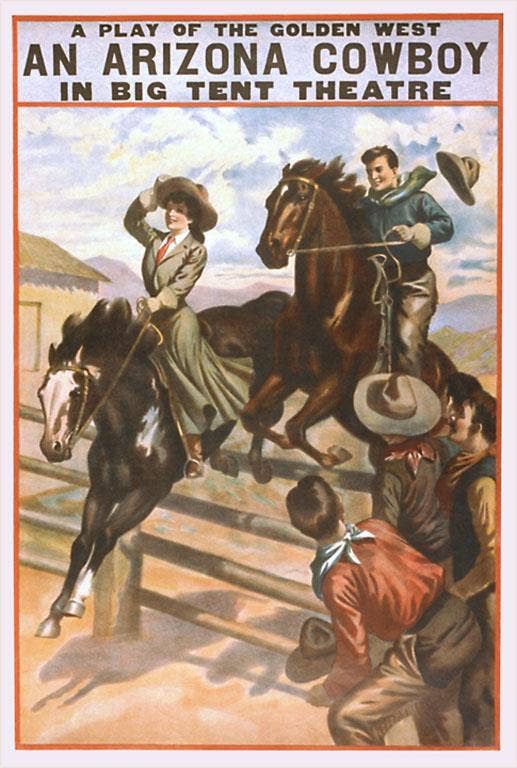 Postcard CB-165 Playbill for Arizona Cowboy