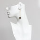 CHRE55 Geometric brown agate and brass earrings