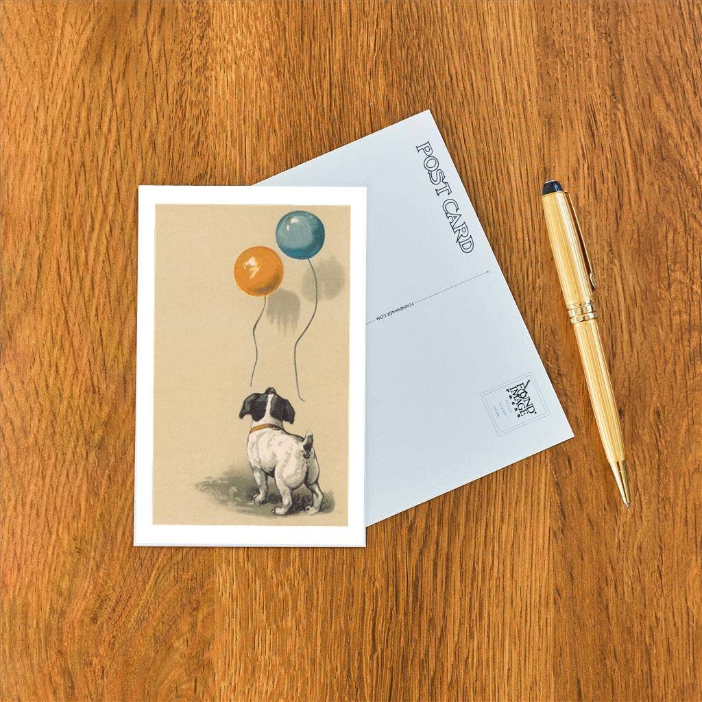 Postcard DG-242 Dog with Two Balloons