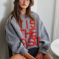 IT2389 'TIS THE SEASON & L'AMOUR' Lettering Sweater: Pink / S-M-L (2-2-2)