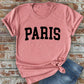 Paris, Unisex Round Neck Short Sleeve T-Shirt: L / Sand