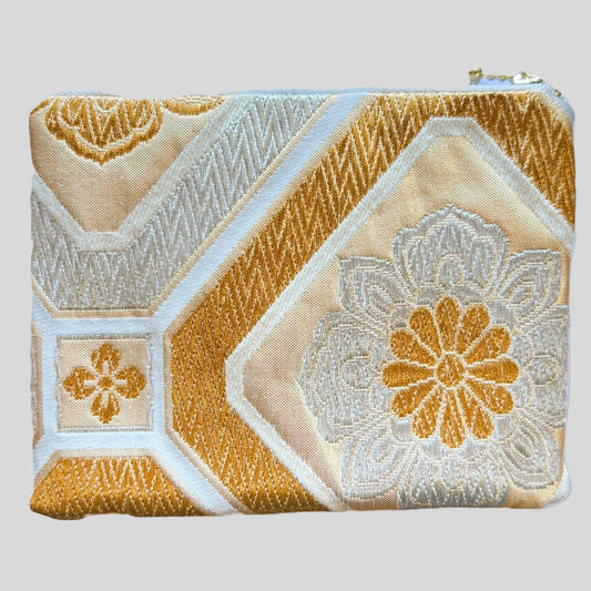 Japanese Kimono Silk Crane Themed Mini Pouches Vintage Kimono Pouch Zipper Pouch Kimono Fabric Kimono Accessories Handmade Pouch Vintage Kimono Upcycled Kimono Traditional Japanese Travel Pouch Colorful zipper pouch stylish travel pouch organizer