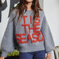 IT2389 'TIS THE SEASON & L'AMOUR' Lettering Sweater: Pink / S-M-L (2-2-2)