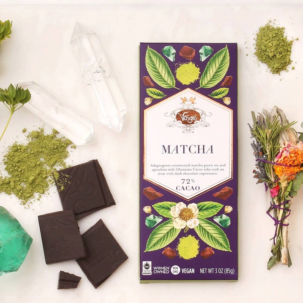 Dark Chocolate Bar w/ Matcha Green Tea & Spirulina - Gourmet