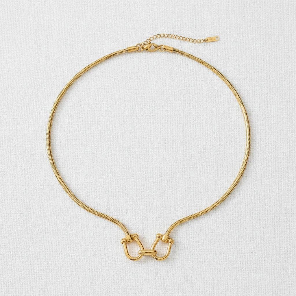 Gold Tone Cubic Zirconia Necklace: A1