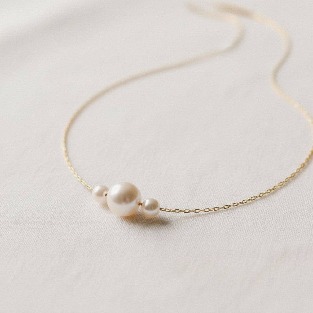 Elegant Gold Plated Pearl Inspired Necklace