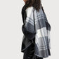 Faux Fur Kimono Plaid