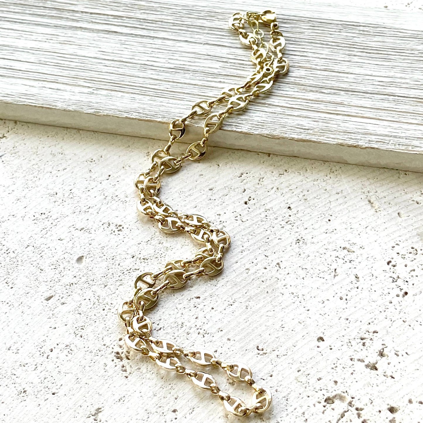 Layering necklace crystal bean chain : Dainty chain with tiny crystals