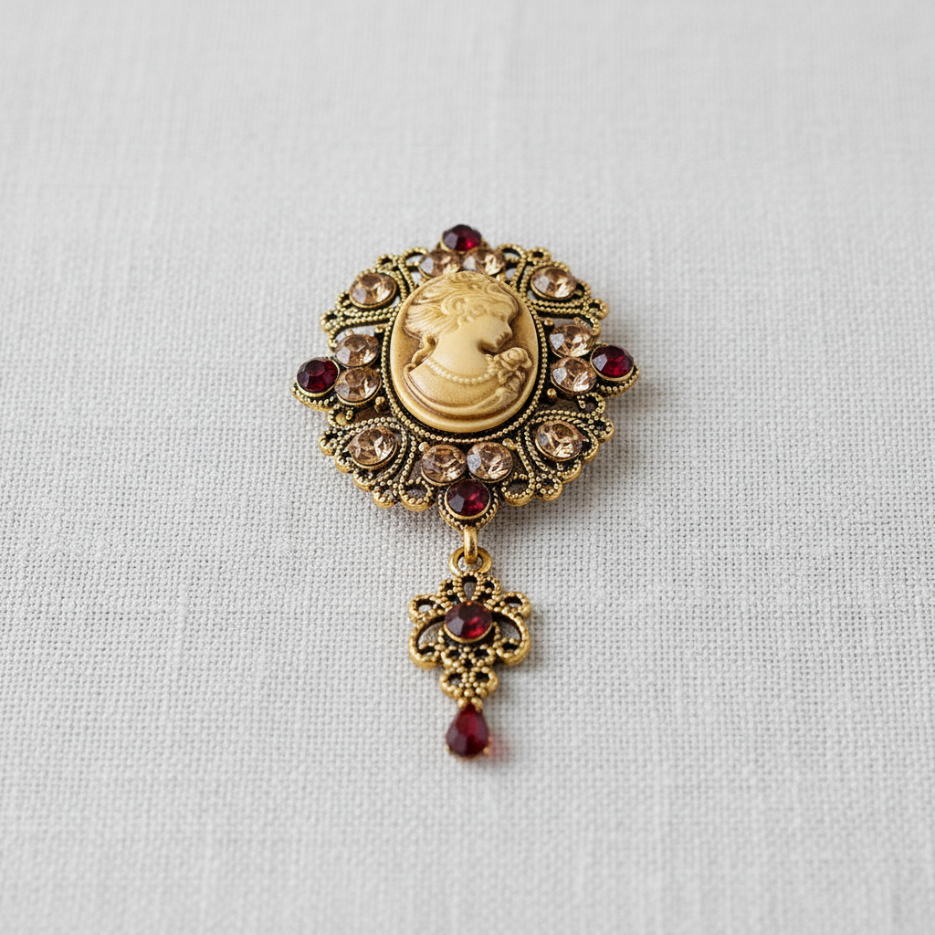 Medieval Cameo Brooch with Intricate Detailing