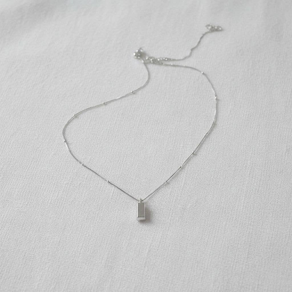 Gold Bar Pendant Necklace: A1