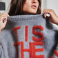 IT2389 'TIS THE SEASON & L'AMOUR' Lettering Sweater: Pink / S-M-L (2-2-2)