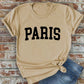 Paris, Unisex Round Neck Short Sleeve T-Shirt: M / White