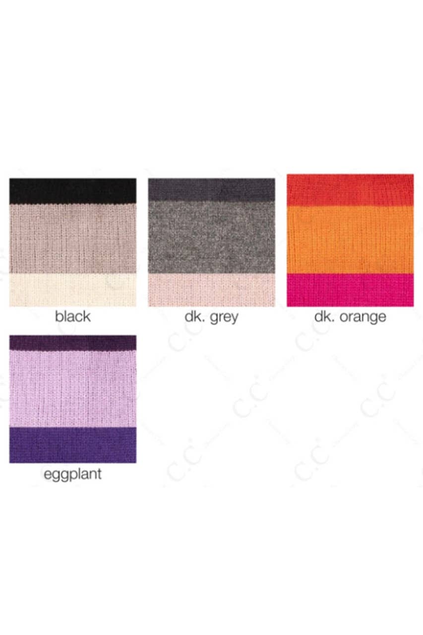 C.C Color Block Knit Scarf: Dark Gray