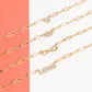 18K Gold PVD Stainless Steel  "Love" Paperclip Necklace: Gold