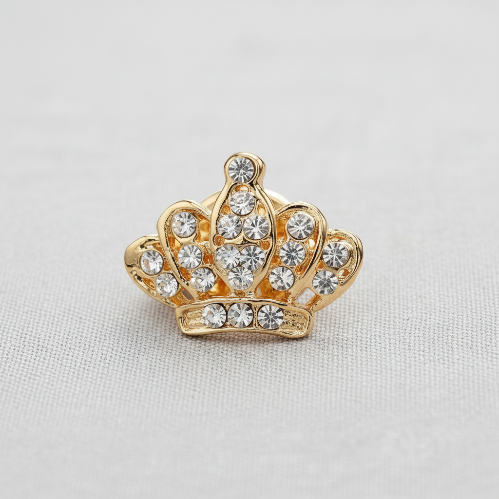 Crown Crystal Brooch Pin