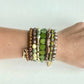 FERB04 Caramel, moss, burgundy, and green wrap bracelet