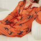 Leopard pattern loungewear 2-piece set of ice silk pajamas: Orange / L