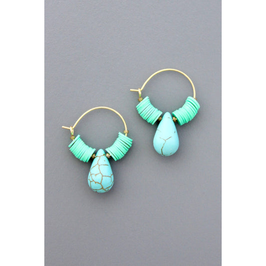 HYLE07 Mint and turquoise hoops