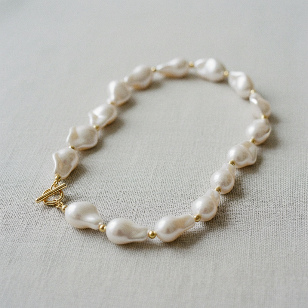 Baroque Pearl Necklace with OT Clasp