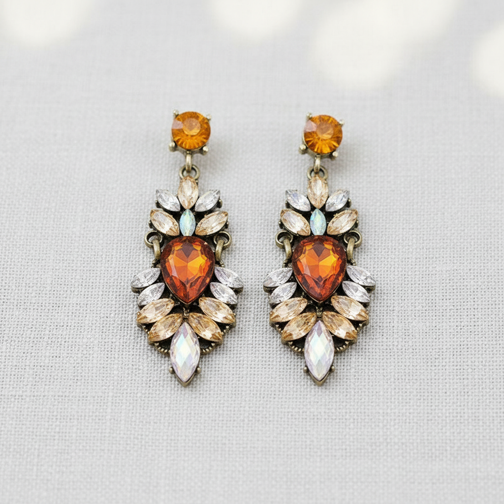 Vintage Rhinestone Drop Earrings