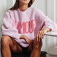 IT2389 'TIS THE SEASON & L'AMOUR' Lettering Sweater: Pink / S-M-L (2-2-2)