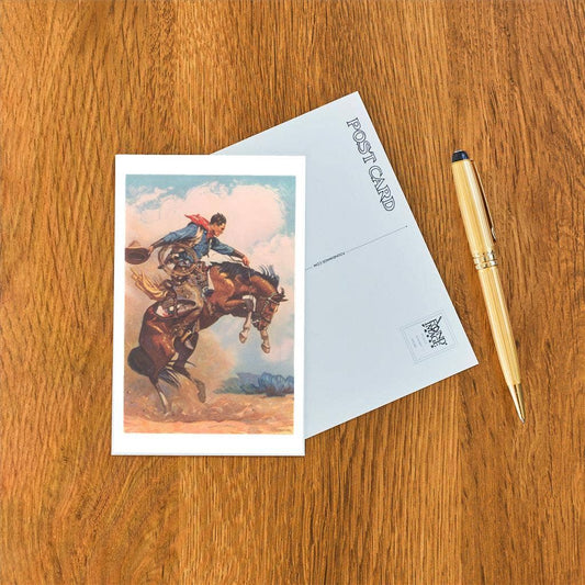 Postcard CB-228 Cowboy on Bucking Bronco