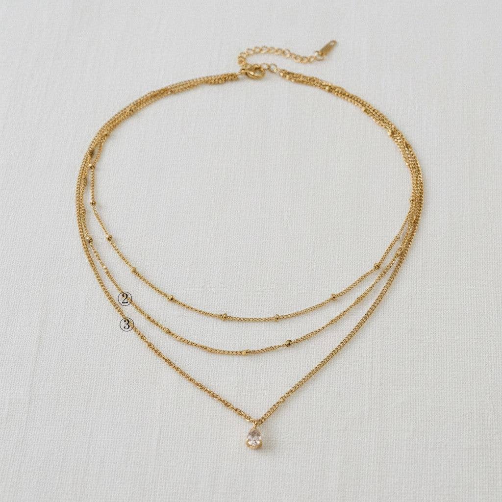 Multi-Layered Waterdrop Pendant Necklace
