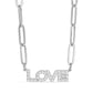 18K Gold PVD Stainless Steel  "Love" Paperclip Necklace: Gold