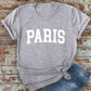 Paris, Unisex Round Neck Short Sleeve T-Shirt: M / Black