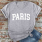 Paris, Unisex Round Neck Short Sleeve T-Shirt: M / Charcoal