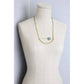 ATH122 Athena Gray stone and brass necklace