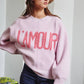 IT2389 'TIS THE SEASON & L'AMOUR' Lettering Sweater: Pink / S-M-L (2-2-2)