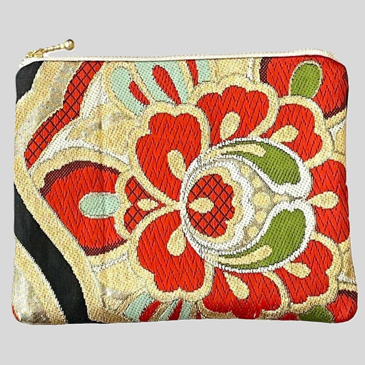 Japanese Kimono Silk Floral Pouches Vintage Kimono Pouch Zipper Pouch Kimono Fabric Kimono Accessories Handmade Pouch Vintage Kimono Upcycled Kimono Traditional Japanese Travel Pouch Colorful zipper pouch colorful travel pouch bag organizer