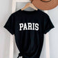 Paris, Unisex Round Neck Short Sleeve T-Shirt: L / Charcoal