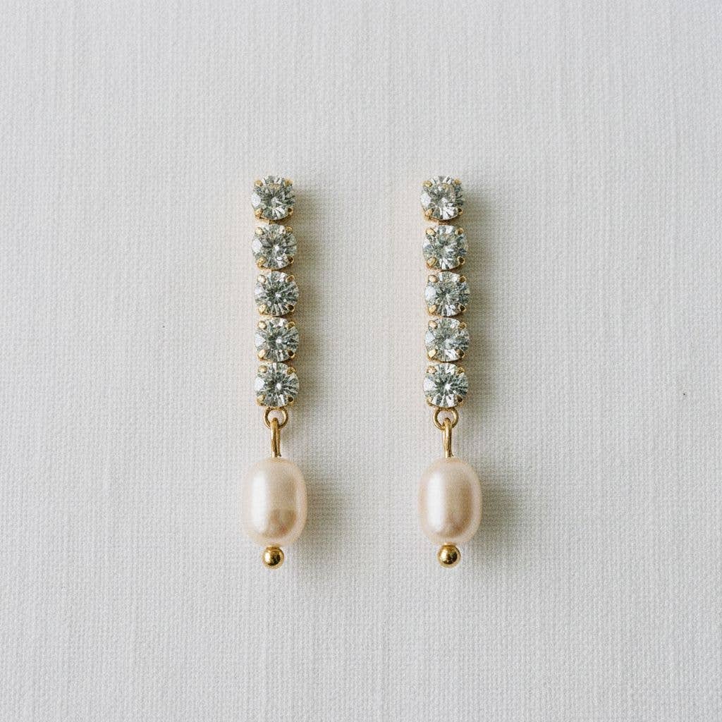 Dazzling Pearl and Crystal Drop Earrings