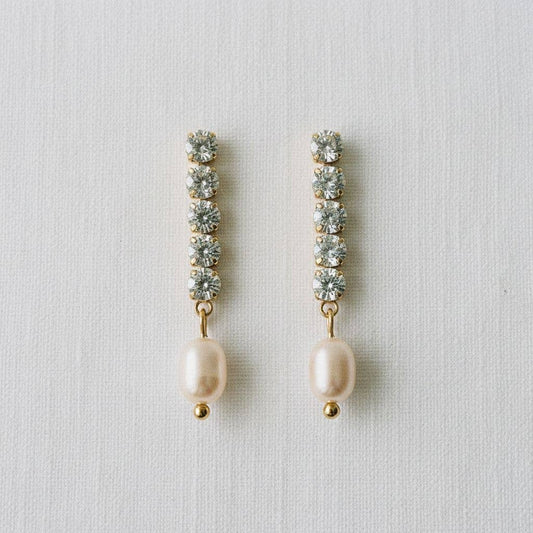 Dazzling Pearl and Crystal Drop Earrings