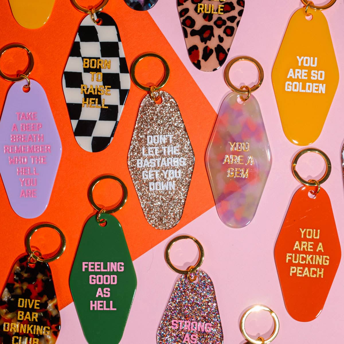 Don't Let the Bastards Get You Down Glitter Keytag